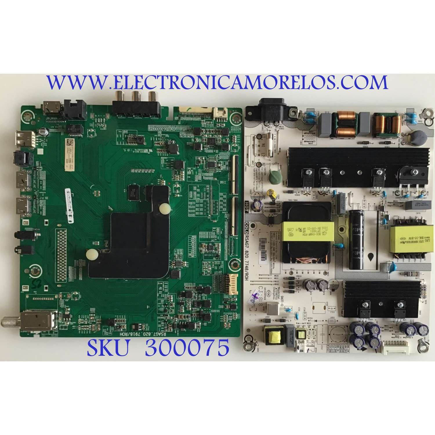 KIT DE TARJETAS PARA TV SHARP / MAIN 224024C / RSAG7.820.7918/ROH / FUENTE 222172 / RSAG7.820.7748/ROH / PANEL HD500S1U51-T0L1\S3\GM\CKD\ROH / MODELO LC-50Q620U